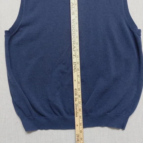 Walter Hagen Sweater Vest Men L 1/4 Zip Argyle Knit Blue Golf Preppy Classic - Picture 11 of 11